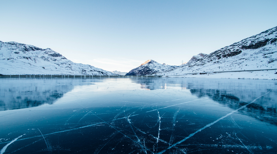 montagne, glace, ciel