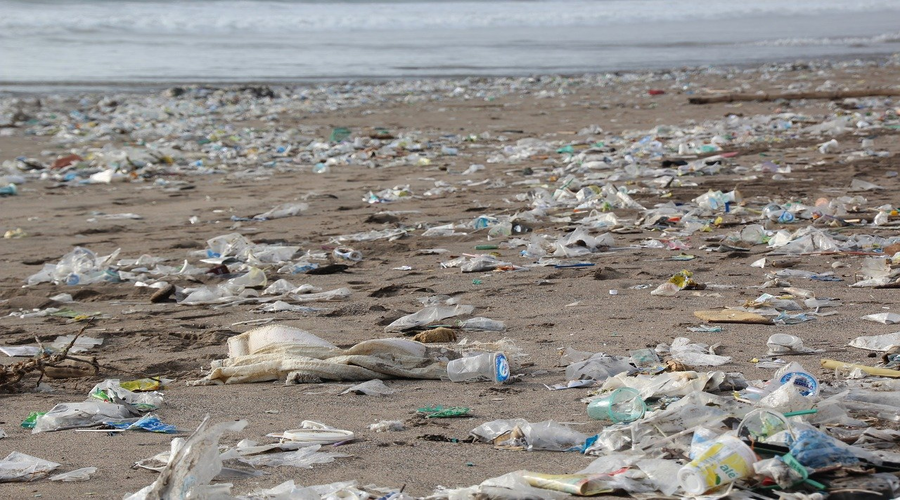 plage, sable, plastiques