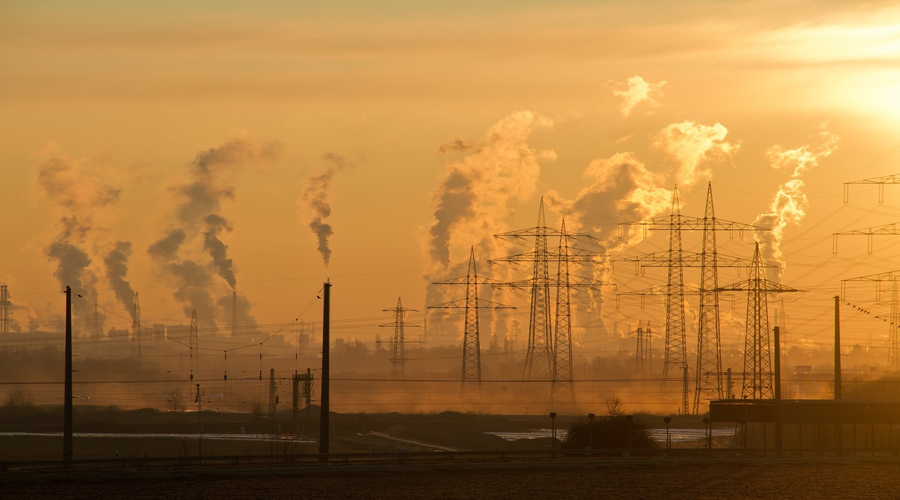 Usines, pollution, fumé