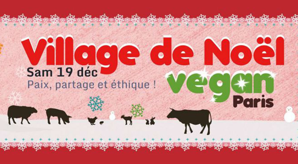 affiche du village de Noël vegan de l'association L214