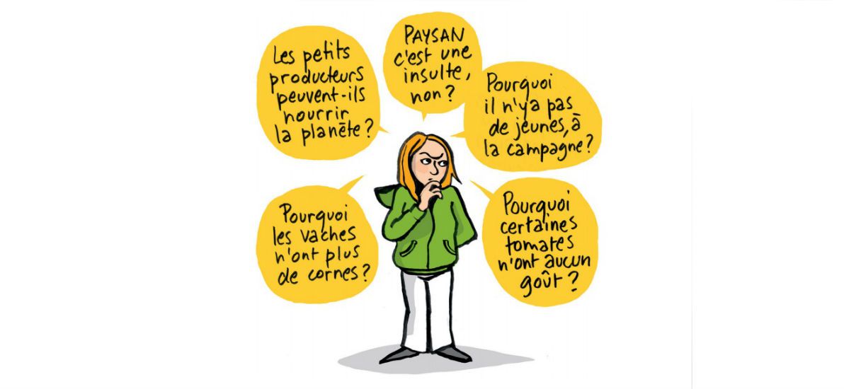 Un personnage de BD se posant des questions sur l'agriculture.