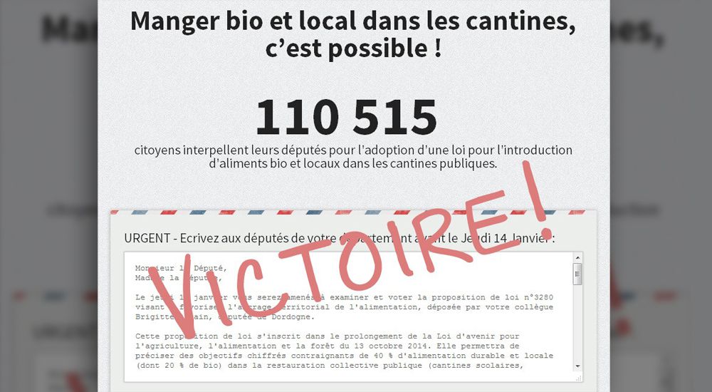 Page de la pétition montrant les 110.000 signatures