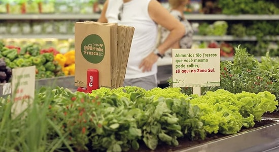 potagers installés dans le supermarché Zona Sul