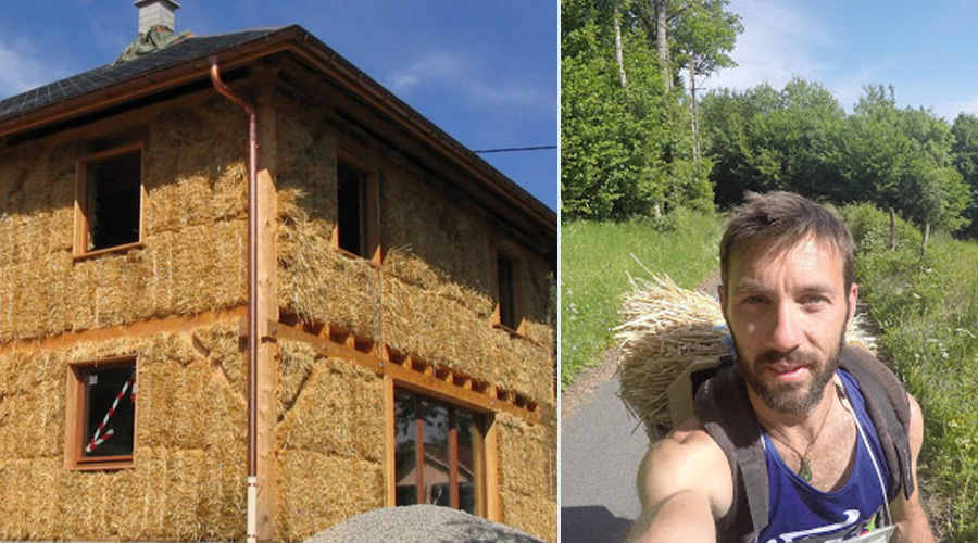 Cet homme parcourt 1600 km à pied pour promouvoir les maisons en paille