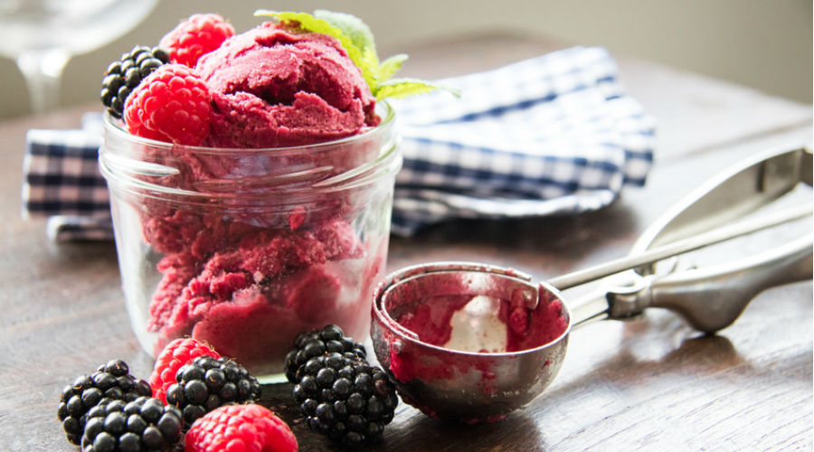 un sorbet maison réalisé sans sorbetière