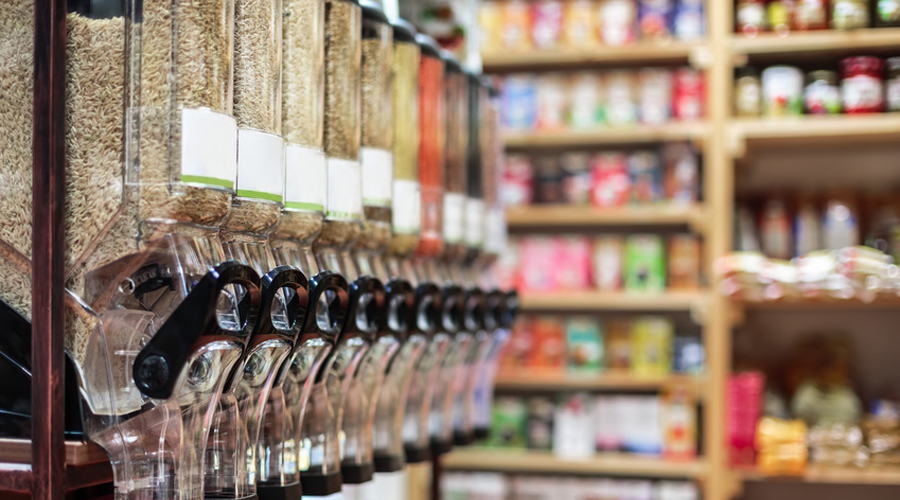épicerie avec des aliments bio