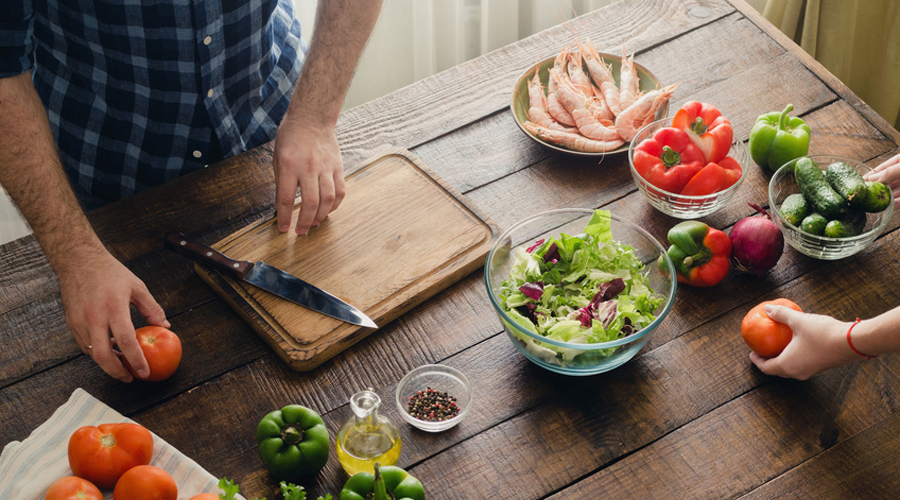 plan de travail cuisine aliments recette