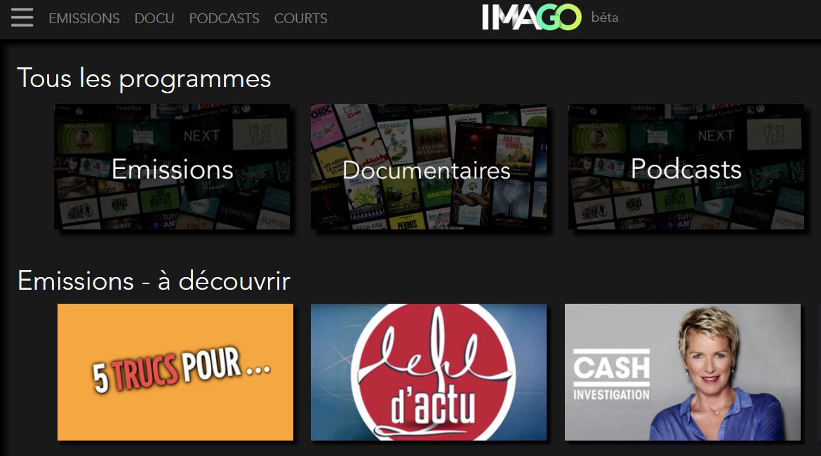 La plateforme Imago TV