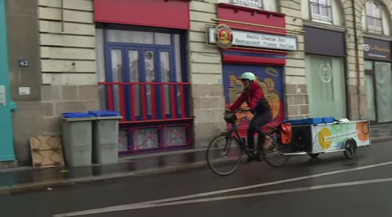 La Tricyclerie à Nantes qui propose une solution de collectes de déchets organiques aux restaurants.