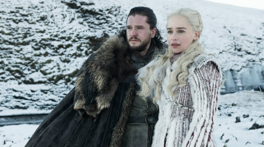 Jon Snow et Daenerys dans Game of Thrones