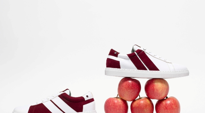 baskets en cuir de pomme