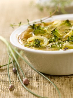 Clafoutis aux brocolis sojade nature