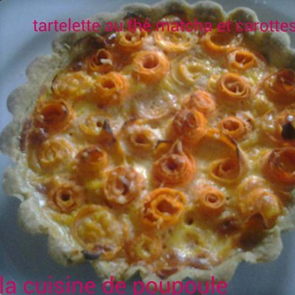 Tartelette de carottes en forme de rose au thé Matcha - La cuisine de Poupoule
