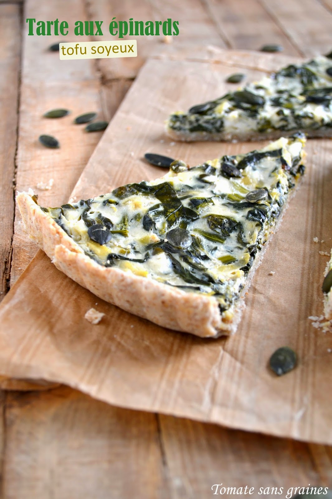 Tarte aux épinards et au tofu soyeux