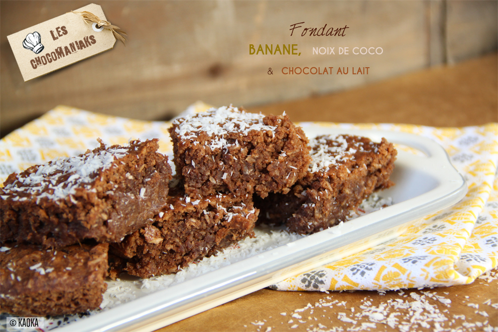 Fondant Banane, Noix de Coco & Chocolat au Lait Recette bio Bio à la une