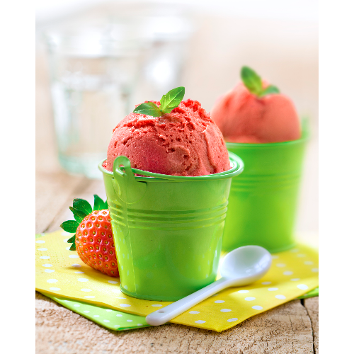 Sorbet Fraise Basilic et Huile d'olive