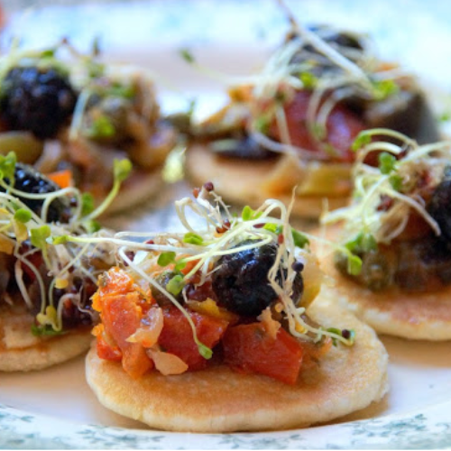 Blinis aux légumes grillés