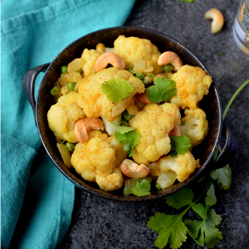 Curry de chou-fleur et petits pois