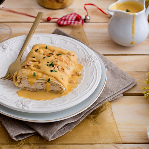 Tofu feuilleté sauce au potiron