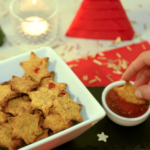 Crackers de pois chiches en forme d'étoiles