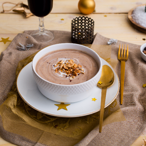 VELOUTÉ DE CHÂTAIGNES ET NOISETTES GRILLÉES