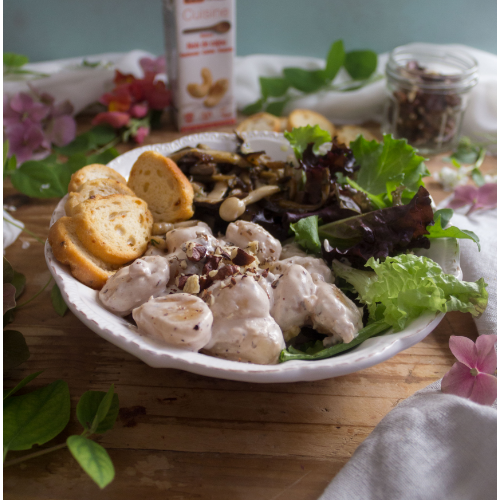 Gnocchis aux champignons shiitake et à la crème cajou