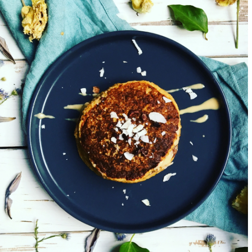 Pancakes courge-banane à la crème d'amande