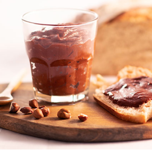 Pâte à tartiner lentilles corail-chocolat-noisettes