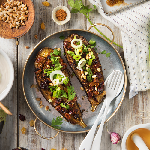 Aubergines grillées aux épices & yaourt EMILE NOEL