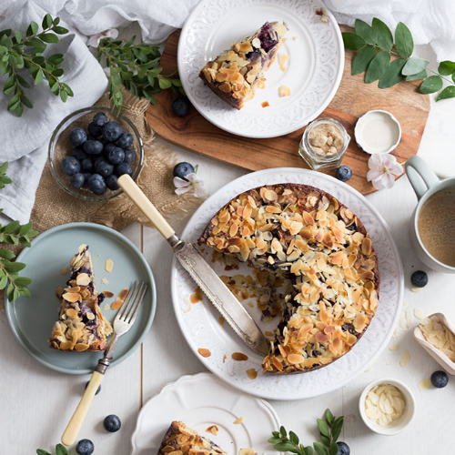 tarte aux amandes et à la myrtille