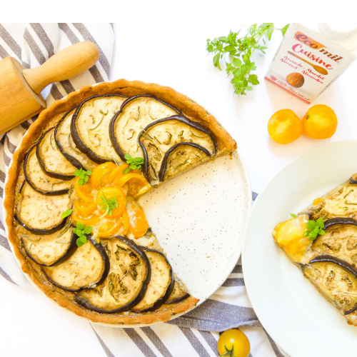 Tarte à l´aubergine et aux tomates cerises