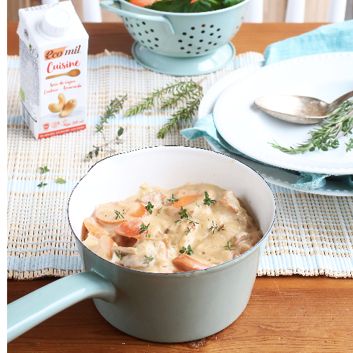 Blanquette de seitan - crème cuisine cajou Ecomil