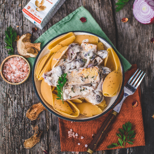 Tofu stroganoff avec crème cuisine noix de cajou Ecomil