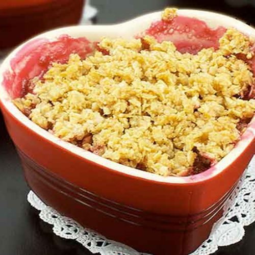 Crumble Rhubarbe et Fraises