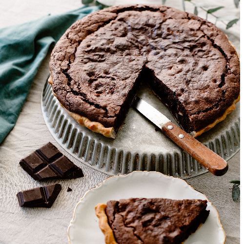 Tarte façon brownie chocolat et aux noix