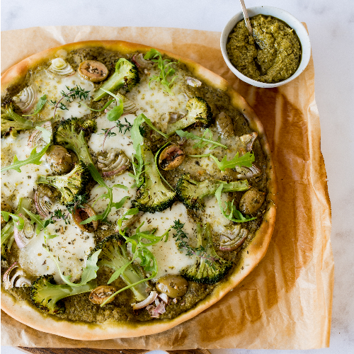 pizza verte au pesto biobleud