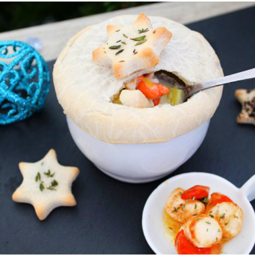 RECETTE DE CASSOLETTE DE NOIX DE SAINT JACQUES EN CROÛTE