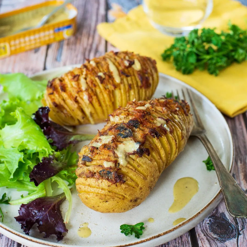 pommes de terre hasselback au maquereau