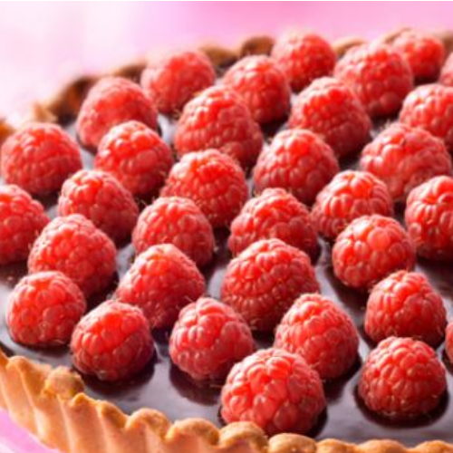 Tarte sans cuisson chocolat framboises