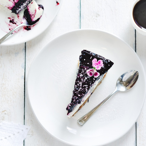 Cheesecake aux sablés et confiture de myrtille