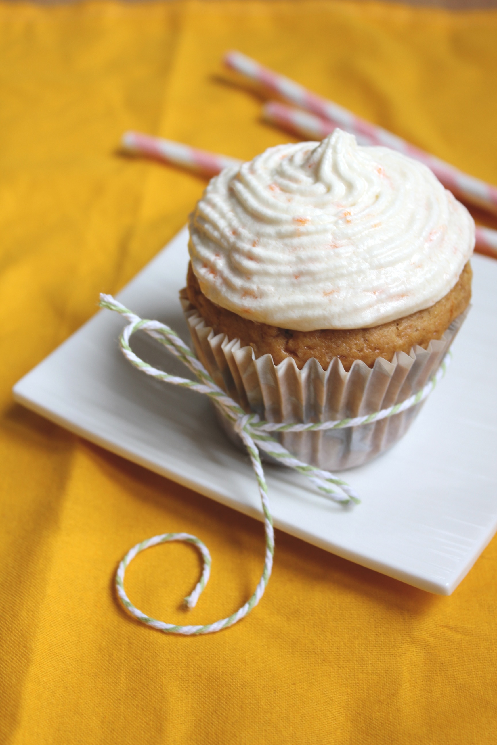 Cupcakes à la patate douce, glaçage coco-carotte